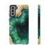 Green Geode in Watercolor - Impact Resistant Phone Case Samsung Galaxy S21 Plus Matte